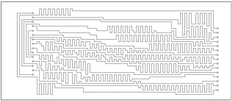 Obr. 7 Použití Single-detour routing u 15 spojů